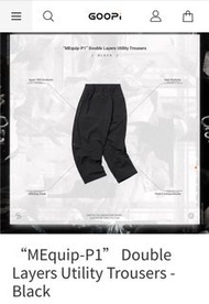 全新黑3號GOOPiMADE “MEquip-P1” Double Layers Utility Trousers - Black