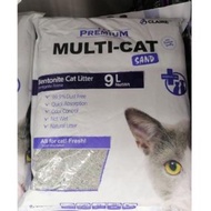 Claire Premium Multi Cat Sand, Cat Litter Sand, Super Absorbent, Dust Free, 100% Naturel 9L