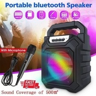 (READY STOCK)FREE MIC Murah Bluetooth Speaker Bass Wireless Outdoor Speaker 3000mah TF Card Travel AUX Tablet Music Player Hiking Portable Wireless Speaker with Microphone Mic High Performance Sound Quality