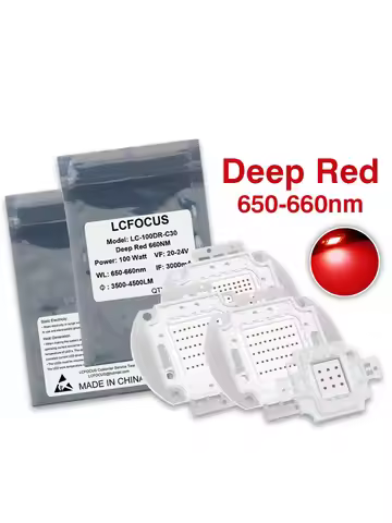 High Power 1W 3W 5W 10W 20W 30W 50W 100W Grow LED Chip Deep Red 650nm 660nm For DIY Indoor Plant Aqu