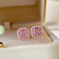 Live Hot Sale New Product Simulation Pink Tourmaline Celebrity Style Earrings Female Temperament Pri