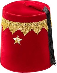 Dress Up America Red Fez Hat - Turkish Costume Hat - Moroccan Tarboosh/Tarboush