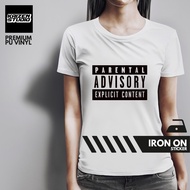 KAIZEN STUDIO Parental Advisory Explicit Content Iron On Heat Press Sticker Tshirt Bag Outdoor Indoo
