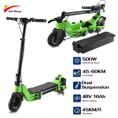 350W&45km/h Adults Foldable Electric Scooter with Removable Battery 48v 16Ah Small Size Portable E-s