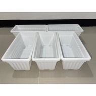 5 pieces big white rectangle pot for plant 27x11x12 cm / paso / garden pot / plant tray / pechay pot