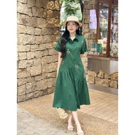 U&M designed dress with embroidered flared shirt for the beach and work, Big size (V27)