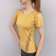 Women's Slim Running Quick Dry T-shirt High Elastic Sports T-shirt Breathable Tight Running Fitness 