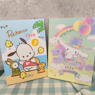 2026 Sanrio 32K Monthly Diary Annual Handbook Pacha Dog Big-Eared Planner 115 Years Notebook Calenda