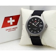 Jam Tangan Pria Swiss Original Dhc Army Tanggal Aktif Bahan Kanvas