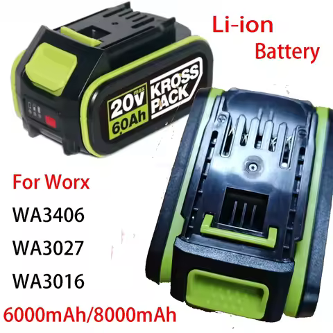For WORX 6.0Ah/8.0Ah 5pin 20V WA3016 WA3023 WA3027 Li-ion Battery For dewalt tools for WORX Cordless