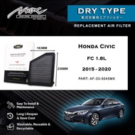 Honda Civic FC 1.8L 2015 to 2020 33-5045MX Max Racing Exhaust Performance Drop-in Dry Type Air Filter