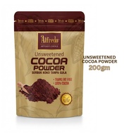 ALFREDO UNSWEETENED COCOA POWDER 200GM 100%  COCOA SERBUK KOKO TANPA GULA