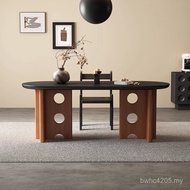 Combination Solid Wood Modern Black Antique Art Style Dining Table Desk Designer Retro Household Fre