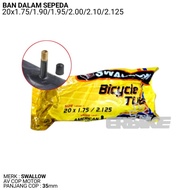 BICYCLE INNER TYRE 20X175/190/195/200/210/2125 AV COP MOTOR 35MM SWALLOW