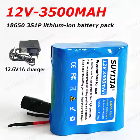 12V 3500mAh 3S1P Lithium Ion Battery Pack with 3S1P 18650 Protection Plate DC 12.6V Super Rechargeab