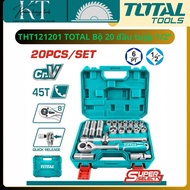 Set of 20 TOTAL THT Socket Tips121201 1/2’’ | CR-V 50BV30 | Handle Included – 10-24mm Socket Head & 