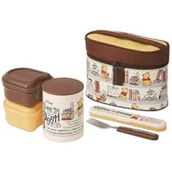 Disney - (小熊維尼) 日本迪士尼 超輕量不鏽鋼保溫便當壺/便當盒/餐叉連收納盒/保温袋套裝 x 1盒