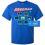 เสื้อยืดทุกวันdailyเสื้อยืดผ้าฝ้าย 100% พิมพ์ลาย Rockman Megaman 1 Nes Boss สีฟ้าสําหรับผู้ชาย Sto5XLS-5XL