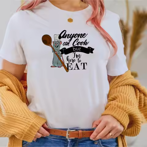 Funny Ratatouille T-shirt Cute Remy Graphic Tee Anyone Can Cook Shirt Epcot Food and Wine Tshirt Cut