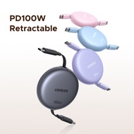 UGREEN 100W USB-C to USB-C Retractable Charging Data Cable Support 45W Fast Charging Cable For Phone