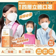 香港口罩品牌🇭🇰WeSafe【純白】⭐幼兒童四層立體口罩⭐