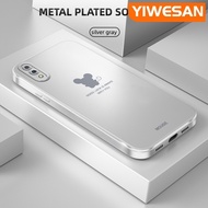 YIWESAN กรณีสำหรับ VIVO V11 Pro V11i กรณีแฟชั่นน้ำที่เรียบง่าย M Onse สแควร์สีเมทัลลิบางแบบปลอกเต็มเลนส์ปกกล้องปกป้องกันกระแทกกรณีโทรศัพท์