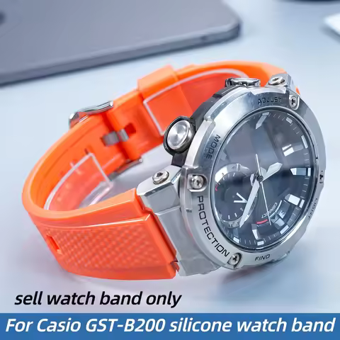 GST-B200 Resin Silicone Watchband Replacement Bracelet For Casio G-SHOCK GST-B200-1A Men Sports Wate