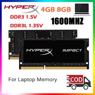 RAM Ddr3L DDR3 Sodimm 4GB 8GB PC3-12800 1600MHz 1.35V PC3L DDR3 Sodimm RAM คอมพิวเตอร์แล็ปท็อปแรมหน่วยความจำใหม่