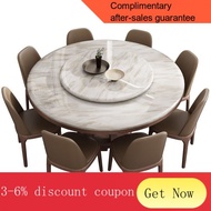 YQ Marble Dining Tables and Chairs Set Modern Minimalist Solid Wood round Dining Table Nordic Dining Table Home round Ta