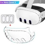 Transparent Case For Meta Quest 3 VR Gaming Headset Clear PC Protective Cover with 3PCS Camera Lens 