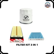 3 IN 1 CABIN AIR OIL FILTER KIT PERODUA BEZZA 1.3