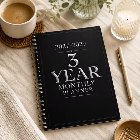 2027-2029 3-Year Monthly Planner, A5 Spiral Planner Notebook, Minimalist Organizer for Goals, Appoin