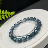 高品質綠藍晶石手串9mm冰透顆顆貓眼藍色寶石手錬藍綠手珠單圈女