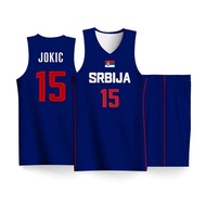 SRBIJA เสื้อบาสเก็ตบอลเสื้อกีฬาเสื้อกีฬาปักลายเสื้อยืด Nikola Jokic 2023เสื้อเจอร์ซีย์ใหม่