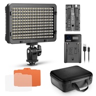 Neewer 176 LED Video Light Lighting Kit: Dimmable 176 LED Panel, with 2200mAh Li-ion Battery, USB Ba