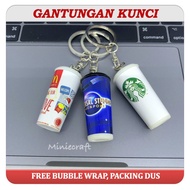 GANTUNGAN Ganci - Keychain Miniature DRINK CUP SOFT DRINK MCD, STARBUCKS, UNIVERSAL STUDIO