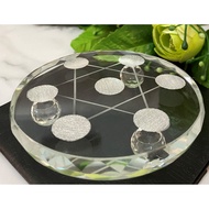 High Feet Glass Seven Star Plate Array Chassis Diameter 9.9CM 2.4CM Suitable For Placing Crystal Bal