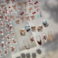 [SESAME] Exquisite Retro Amber Bow Nail Sticker Nail Sticker Nail Accessories Nail Sticker Nail Deco