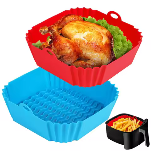 Square Silicone, Air Fryer Inserts, Air Fryer Pot, Air Fryer Liners, Reusable, Air Fryer Accessories