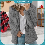 YYR_ Women Hooded Jacket Autumn Winter Women Jacket Women’s Oversized Fleece Coat Zip-up Hooded Jack