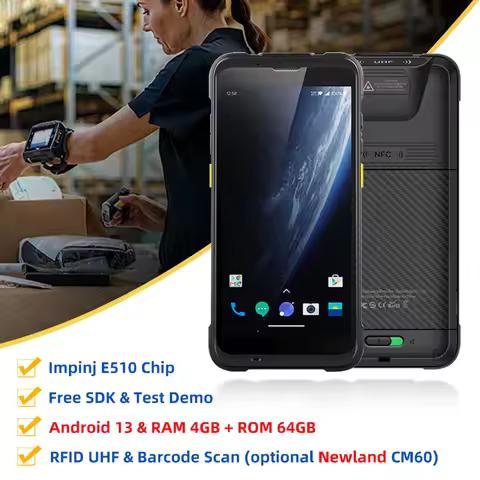 Chainway C66 RFID UHF Handheld Reader Android 13 Rugged PDA 5.5inch Built-in UHF Support 1D/2D Scann