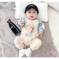 ️ [Cloud Feeling · Babe Shop] 66-90cmA Type Cotton Drinking Milk Long-Sleeved Bodysuit Spring Autumn