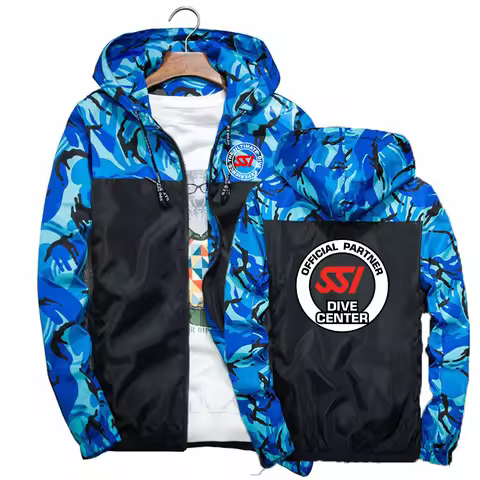 2025 Slim Jacket Spring Autumn Loose Comfortable Hoodies Man's Scuba Diving Dive SSI Logo Print High