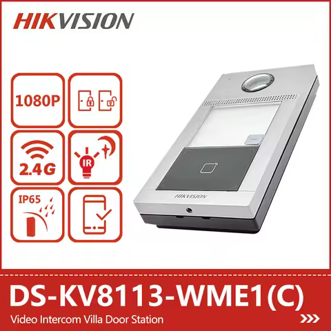 Hikvision 2MP Camera Video Intercom Villa Door Station Built-in Card Reader Two-way Talk PoE IK08 & 