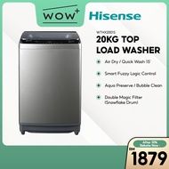 Hisense WTHX2001S Washing Machine - 20kg, Featuring Smart Fuzzy Logic Control Top Load Washer