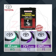 TOYOTA AUTOMATIC FLUID TYPE T-IV (4 LITRE)  // WS ATF (4 LITRE) // CVT FLUID TC (4 LITRE) // CVT FLU