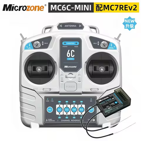 MicroZone MC6C 2.4G 6CH Controller Transmitter Receiver Radio System For SU27 RC Airplane Drone Quad