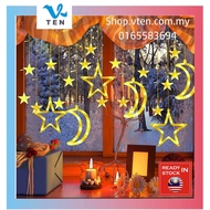 🔥🇲🇾PROMO🔥Lampu Raya Lampu Hiasan Lampu Bulan Lampu Bintang Curtain Light Lampu Hari Raya 138LED Moon