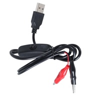 CH* Clip to USB Male Connector Adapter Cord Test Wire USB 5V Cable 100cm