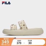 斐乐（FILA）官方DONUT女鞋拖鞋2023夏季新款凉拖厚底增高休闲甜甜圈 米色-AG 35.5